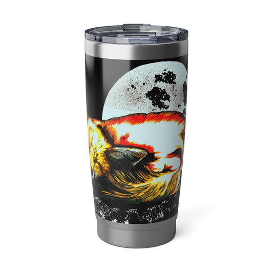 Red Fox Travel Tumbler, 20oz Metal Mug, Hand Drawn Wall Art Design, Gift for Wildlife Lover, Unique Animal Cup, Original Fox Illustration,