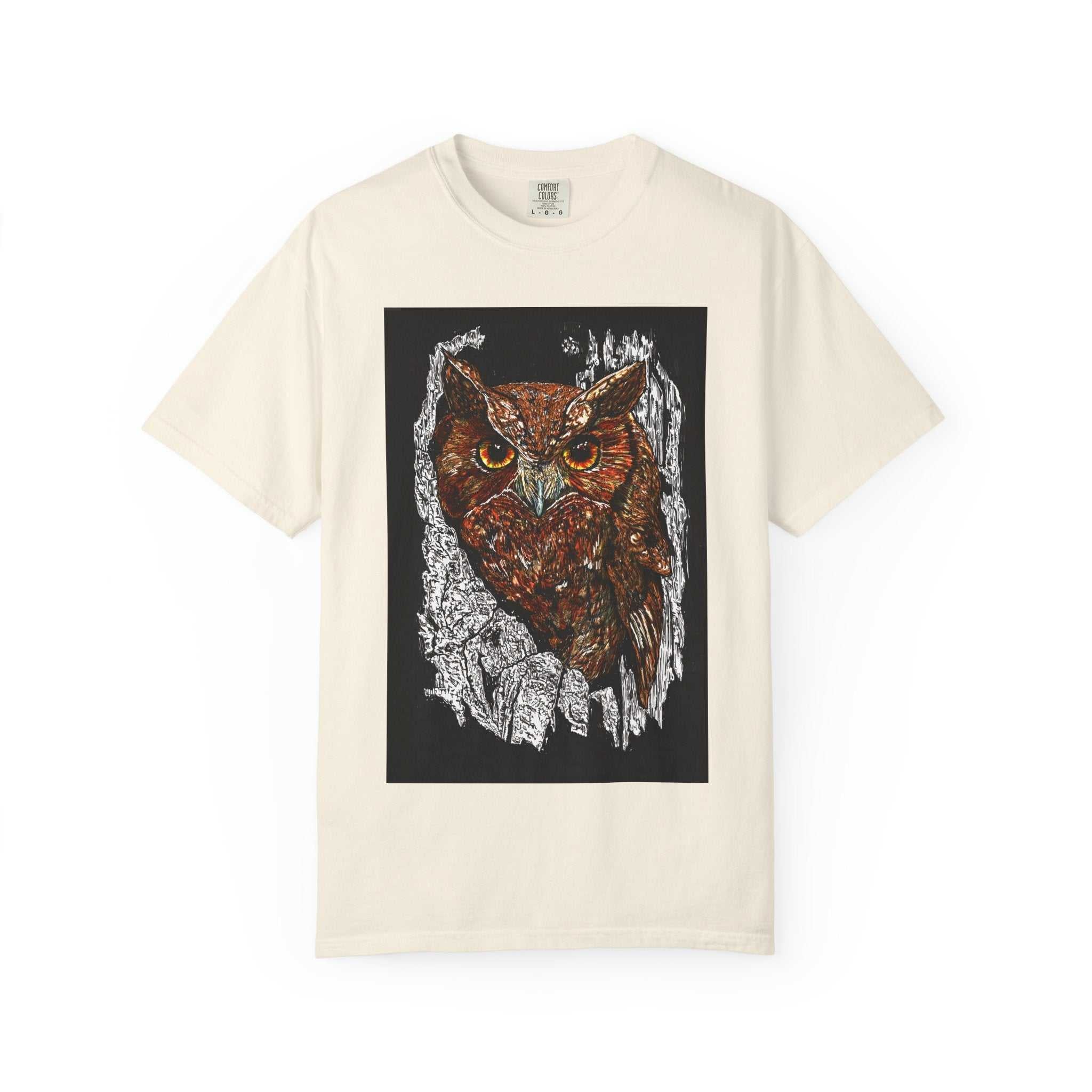Artistic Owl Unisex Garment-Dyed T-Shirt