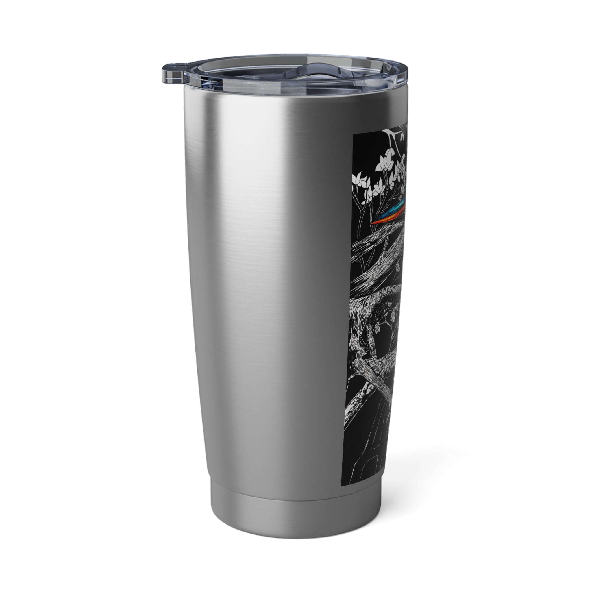Exotic Bird 20oz Tumbler Travel Mug, Hand Drawn Original Art