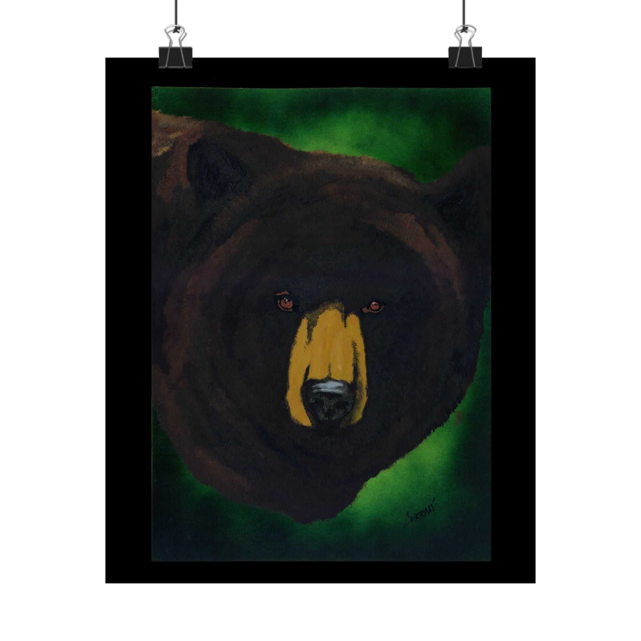 Brown Bear Nature-Inspired Satin Art Print for Animal Lovers