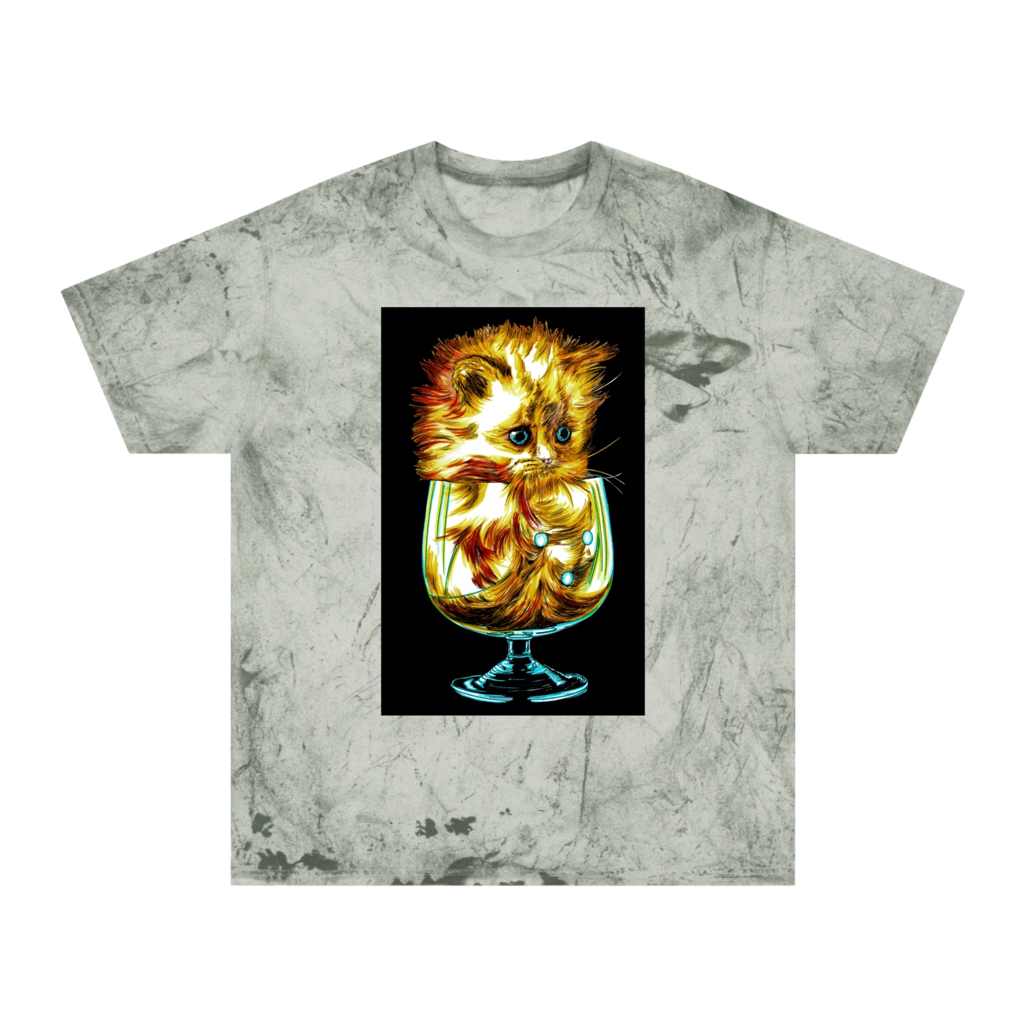 Color Blast Kitten T-Shirt – Artistic Tee for Cat Lovers
