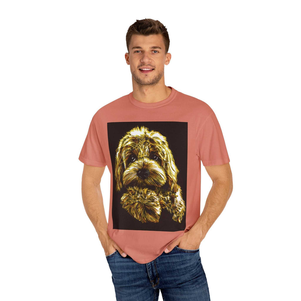 Experience the vibrant colors of our Puppy Color Blast Unisex Garment-Dyed T-shirt and stand out from the crowd. Perfect for all dog lovers!