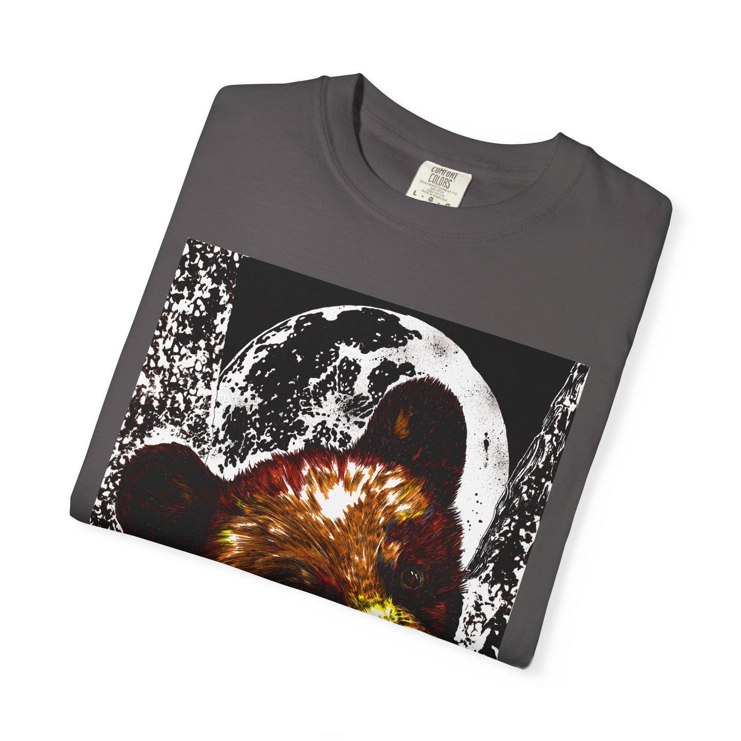 Moonlit Brown Bear Cub Unisex Garment-Dyed T-Shirt | Nature-Inspired Apparel