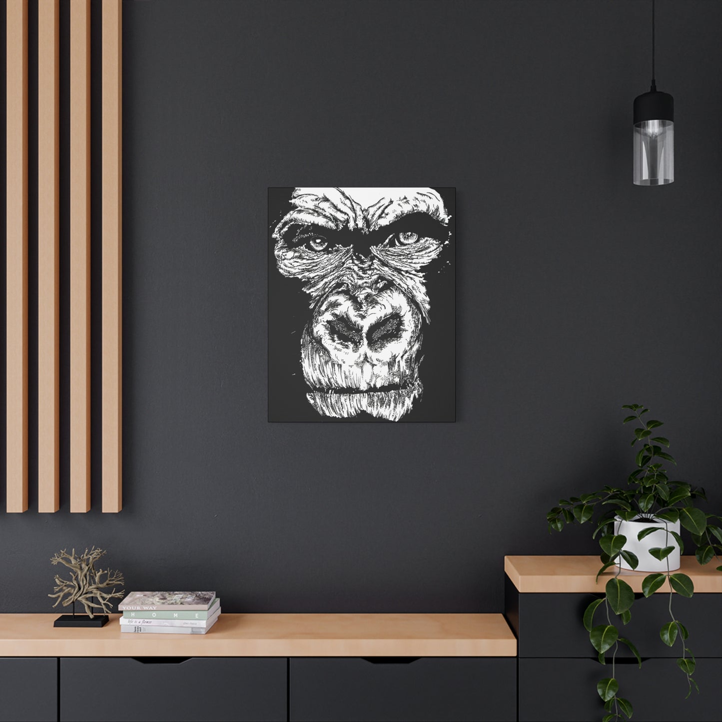 Gorilla Wall Art, Gorilla Print, Hand-Drawn Gorilla