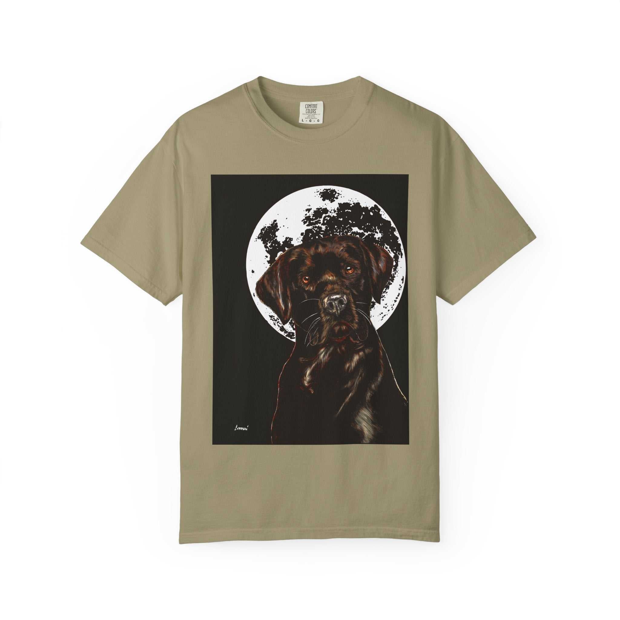 Moonlit Chocolate Lab Unisex Garment-Dyed T-Shirt