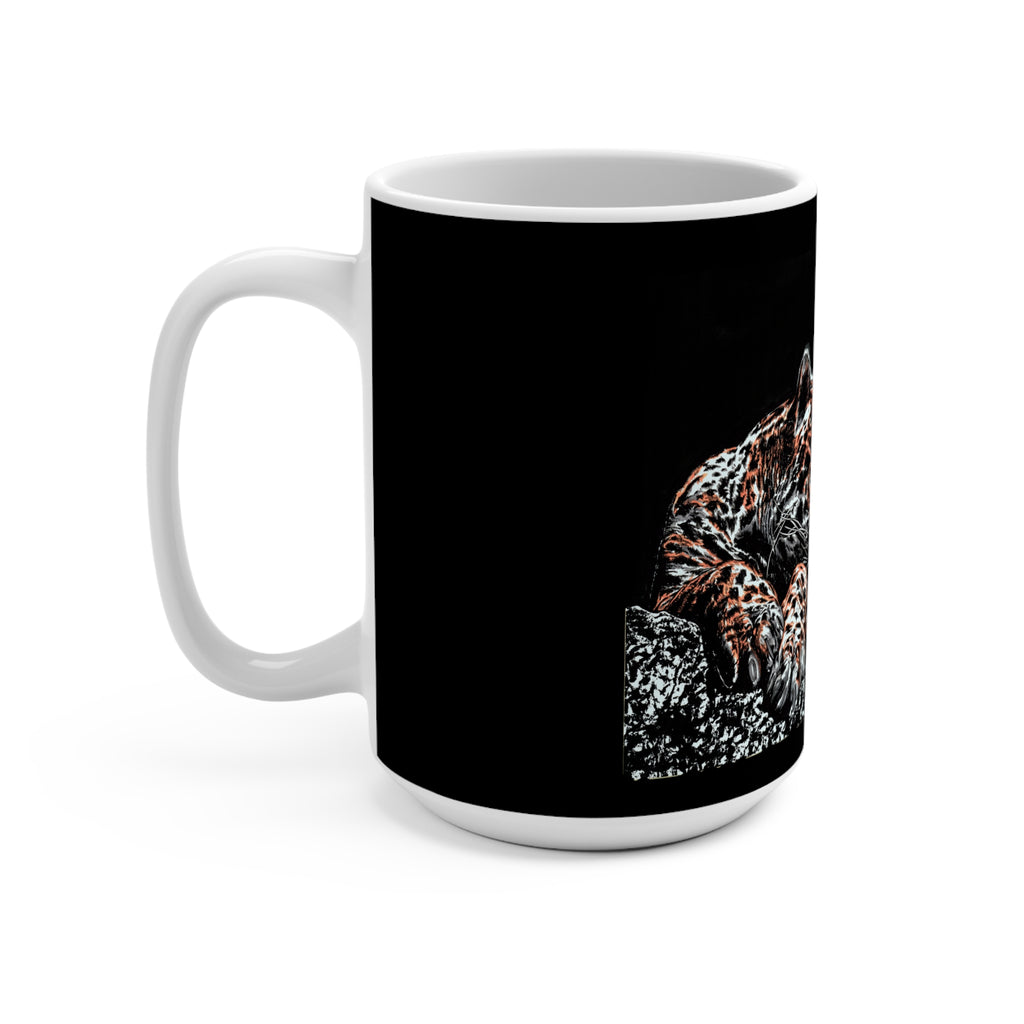 Luxe Leopard Mug 15oz - Artistic Moonlit Wildlife Design