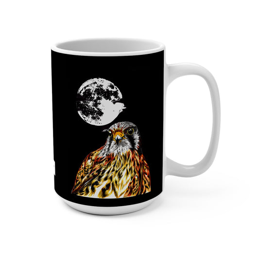 Detailed Falcon Mug - 15oz Black Coffee Cup or Nature Lovers