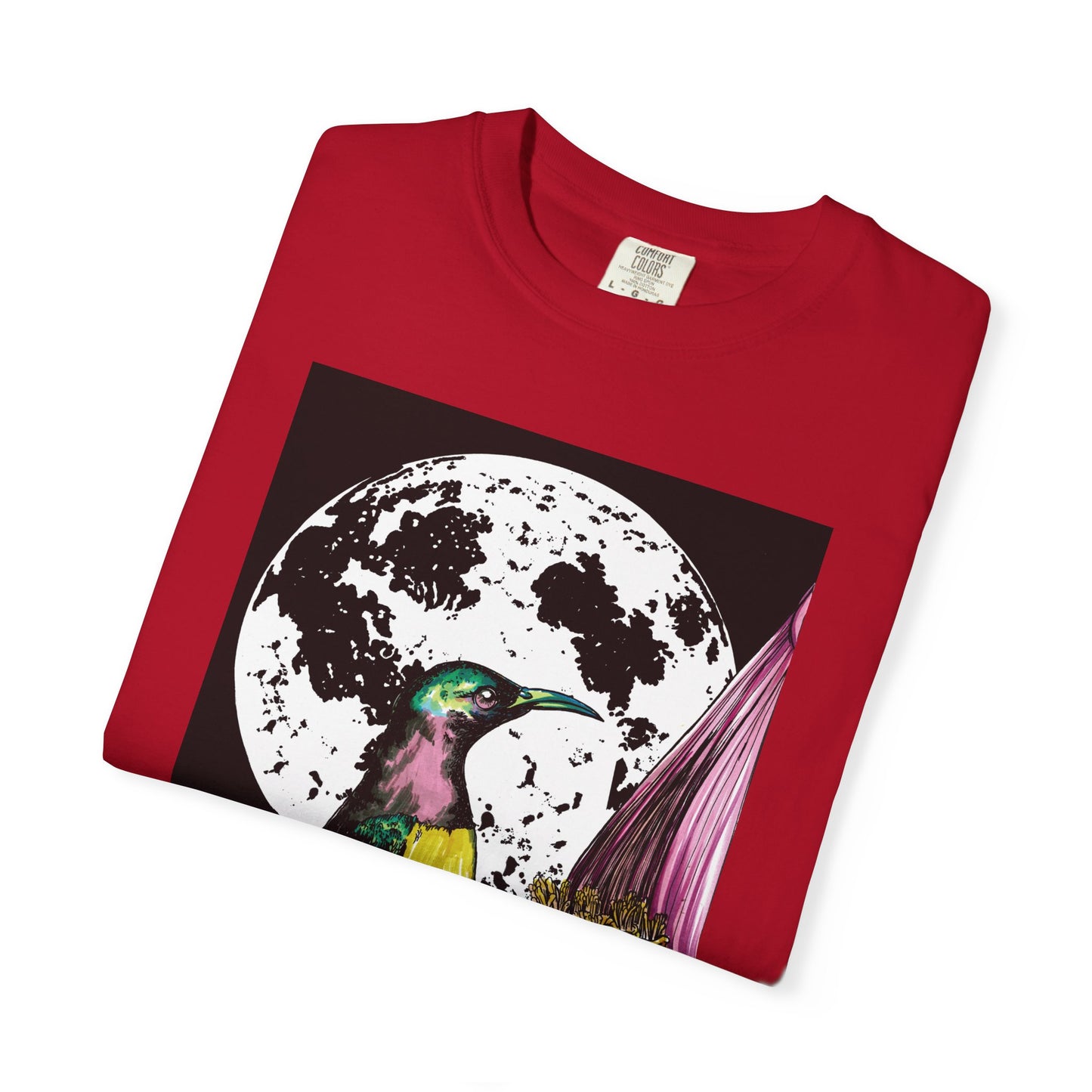 Moonlit Hummingbird Unisex T-Shirt - Vibrant Nature Design