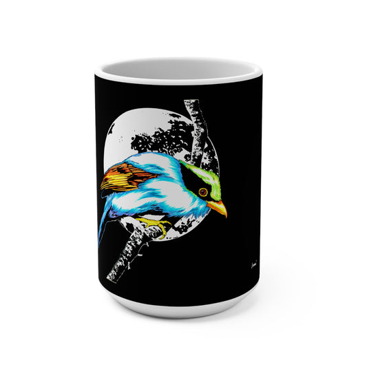 Bird Art Mug - 15oz Ceramic Coffee Cup for Nature Lovers