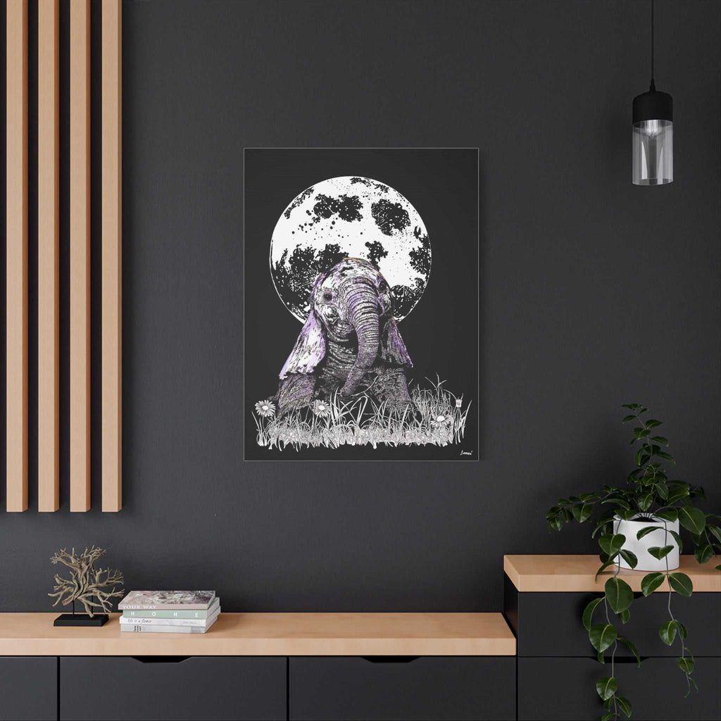 Baby Elephant Canvas Art, Print of Original hand drawn art