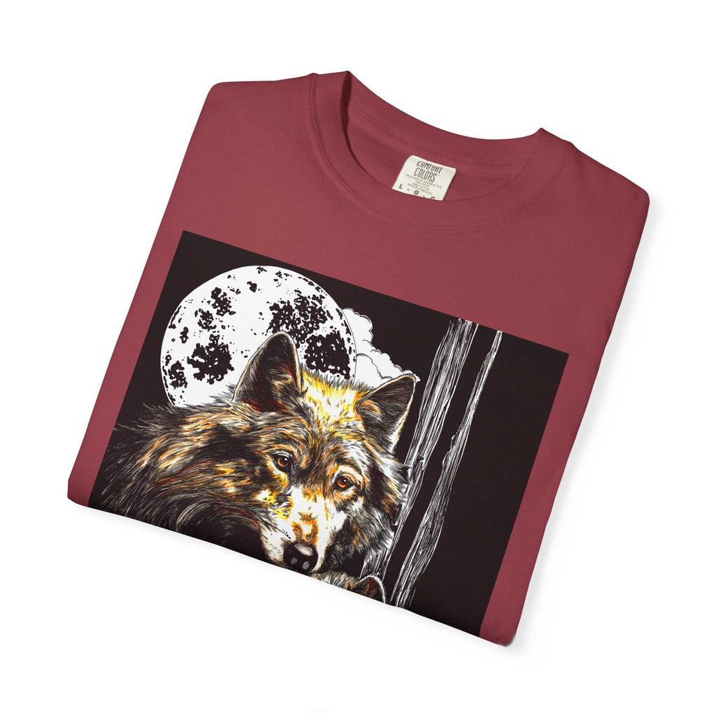 Experience nature inspired art with our exclusive Wolf Family Garment-Dyed T-Shirt - Nature Inspired Art. Stand out in style and connect with wildlife.