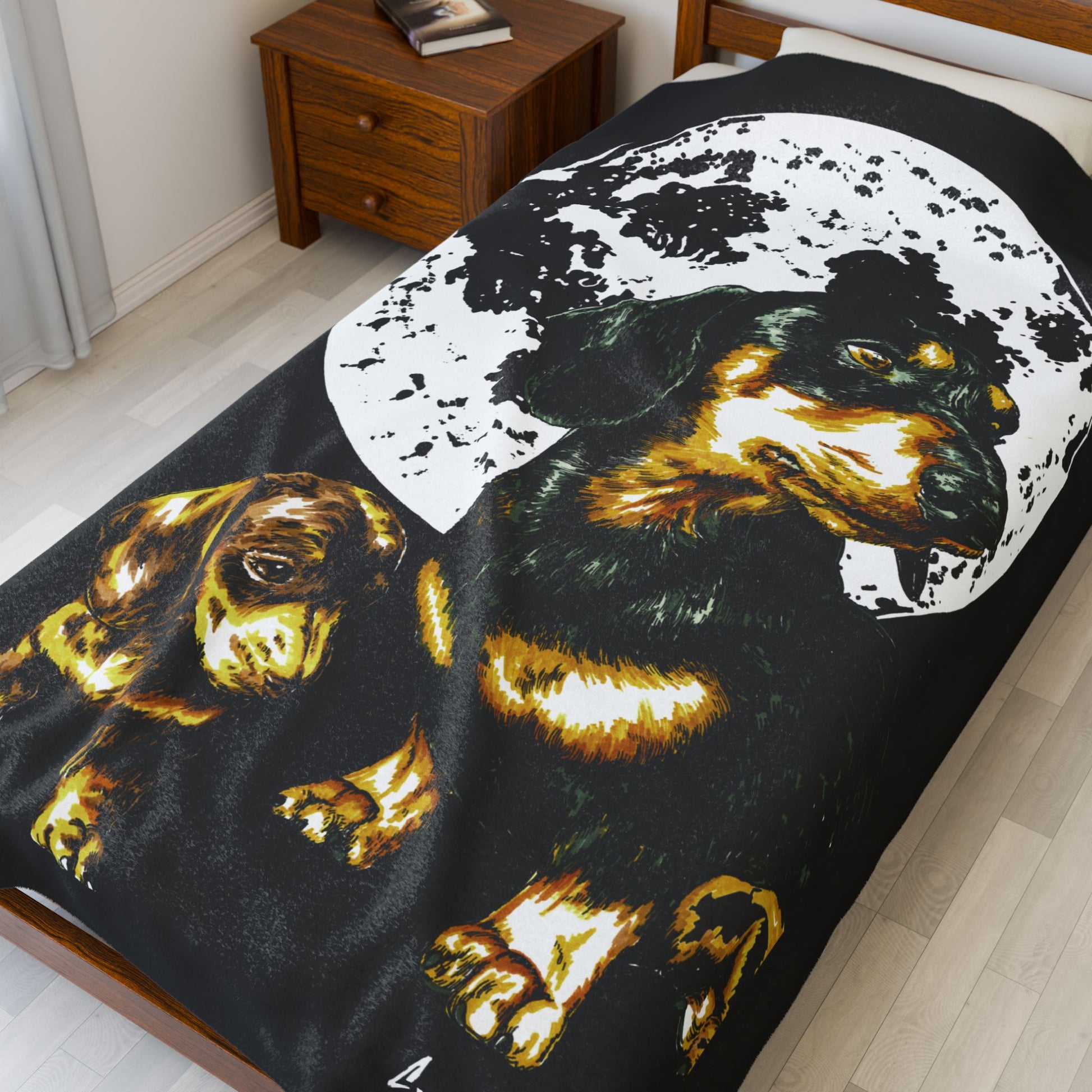 Dachshund Moon Plush Blanket Perfect Gift for Pet Lovers