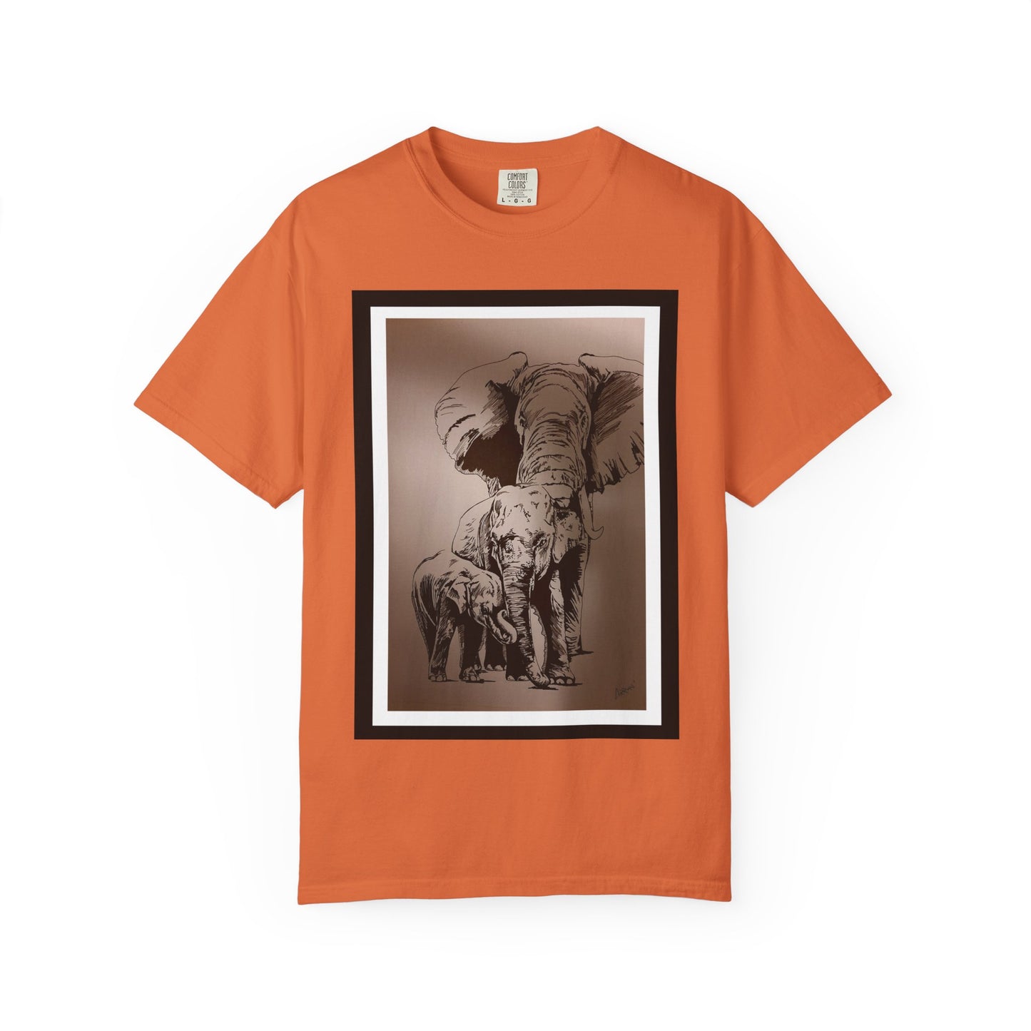 Elephant Family Garment-Dyed T-Shirt | Nature Lover's Tee