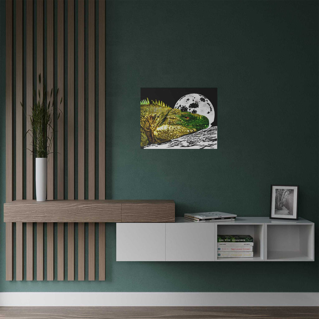 Transform your walls with our Vibrant Iguana Satin Poster - Moonlit Art Print for Nature Lovers. Bring nature's beauty indoors!