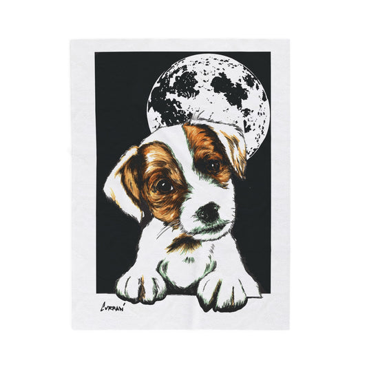 Adorable Beagle Moon Velveteen Plush Blanket