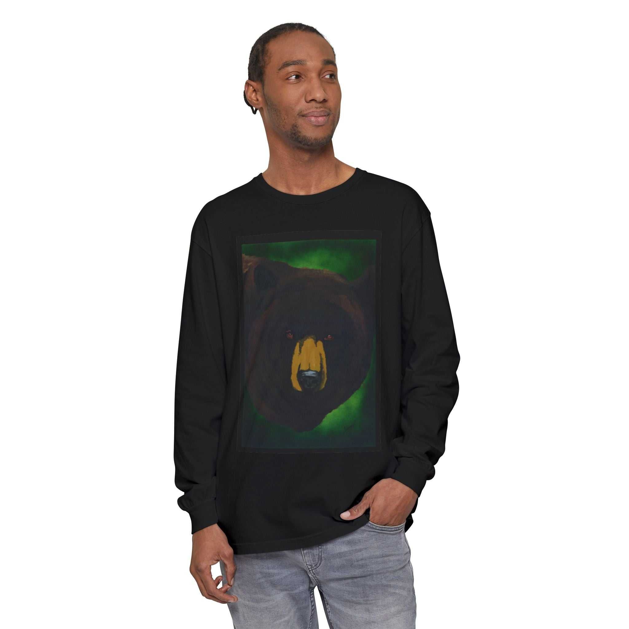 Brown Bear Portrait Long Sleeve Unisex T Shirt