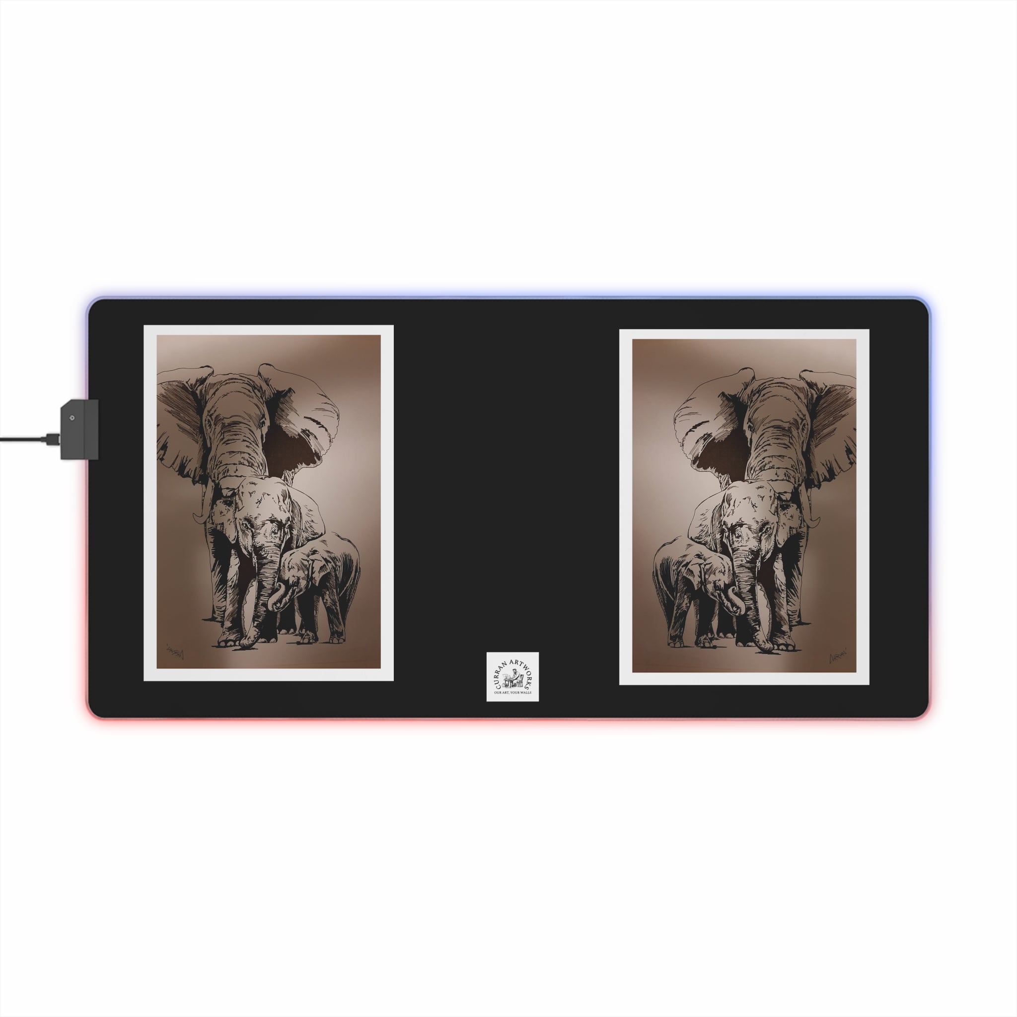 Illuminated Elephant Design Gaming Mouse Pad