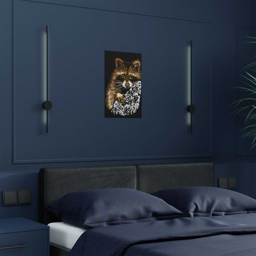 Bring the beauty of nature home with our Raccoon Wildlife Satin Poster - Hand-Drawn Raccoon Art Print. Add a touch of whimsy to your space today!