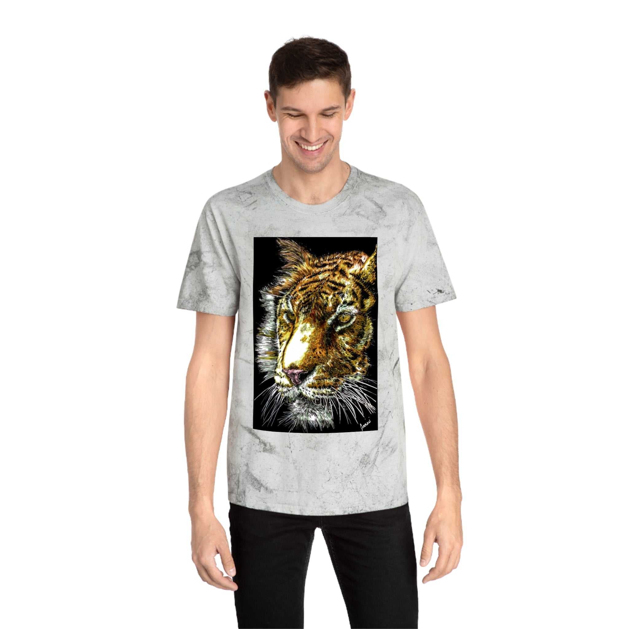 Unisex Color Blast Tiger T Shirt Bold Wildlife Art