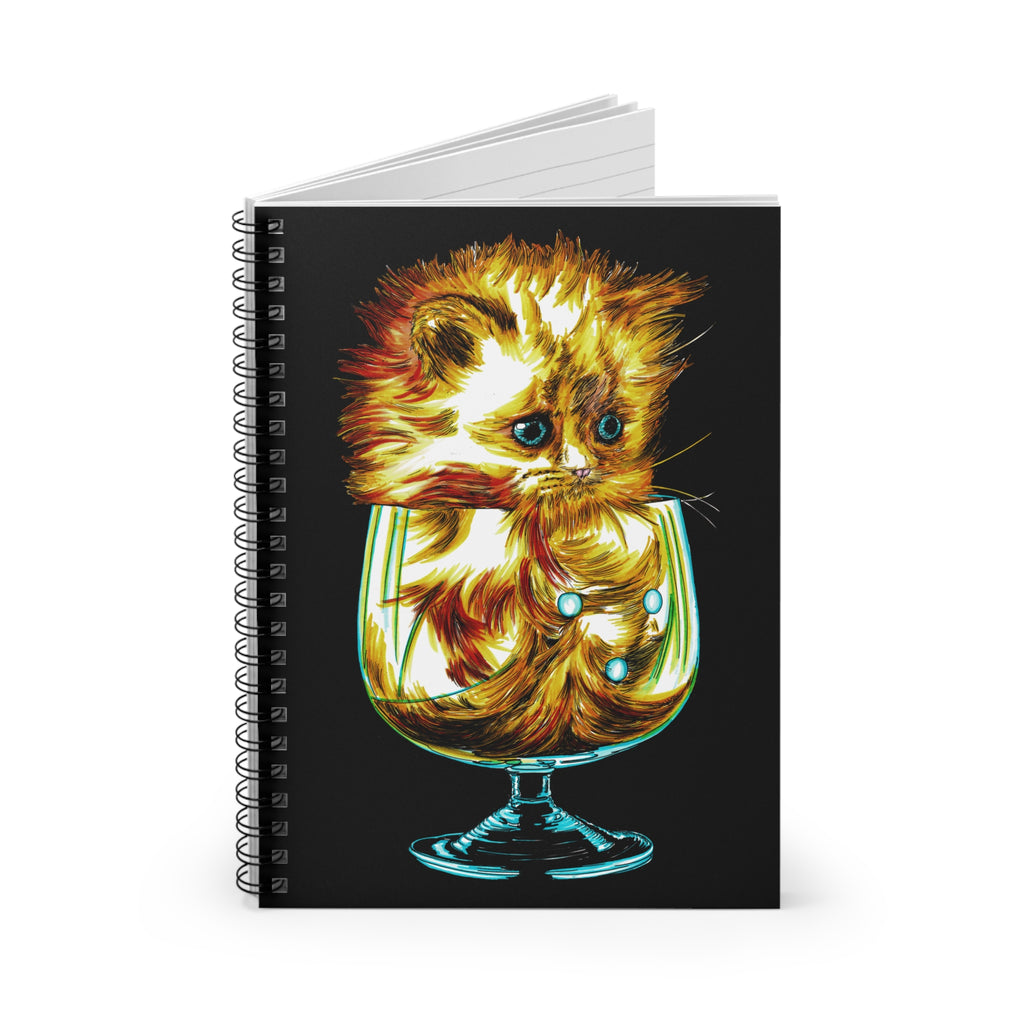 Kitten Spiral Notebook - Ruled Line, Original Hand Drawn Art