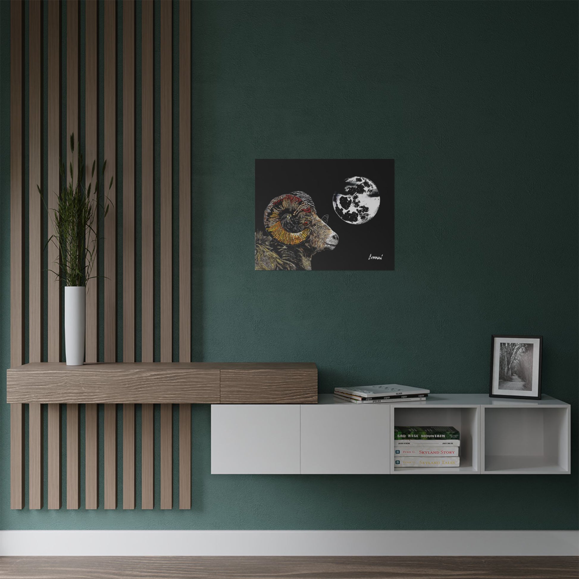 Mountain Ram Satin Poster - 300gsm Art Print for Home Decor