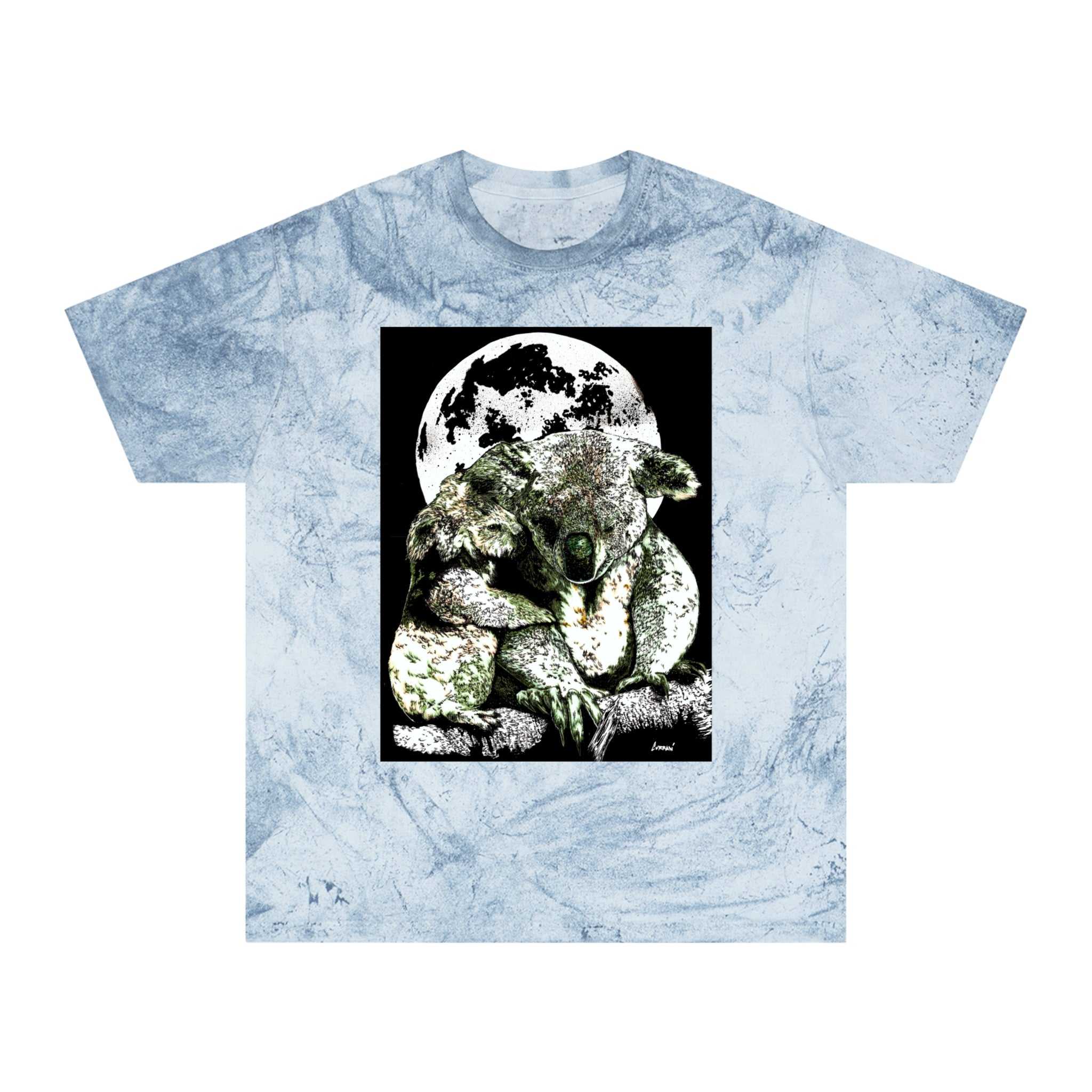 Two Koalas Color Blast T Shirt Original Hand Drawn Art