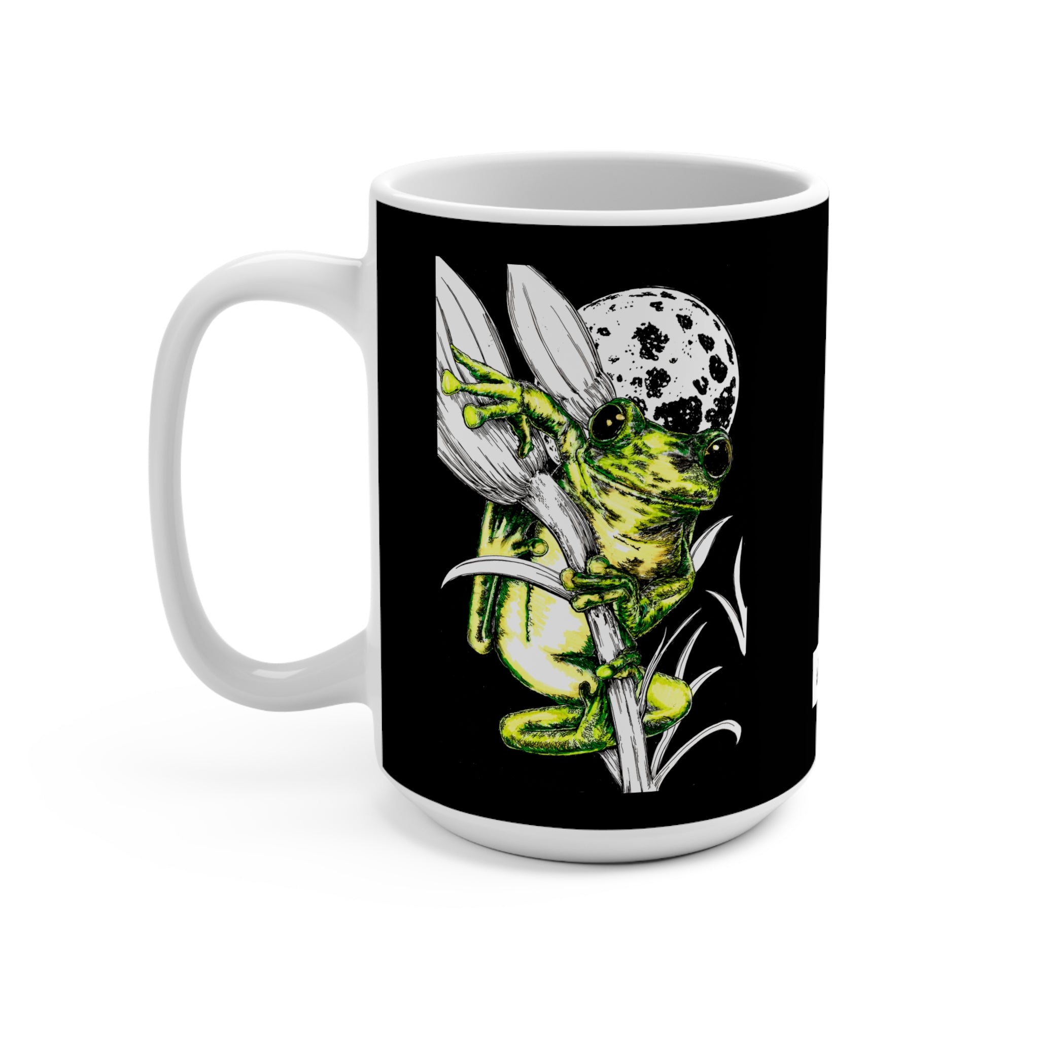 Frog Design Mug - 15oz Ceramic Coffee Cup for Nature Lovers