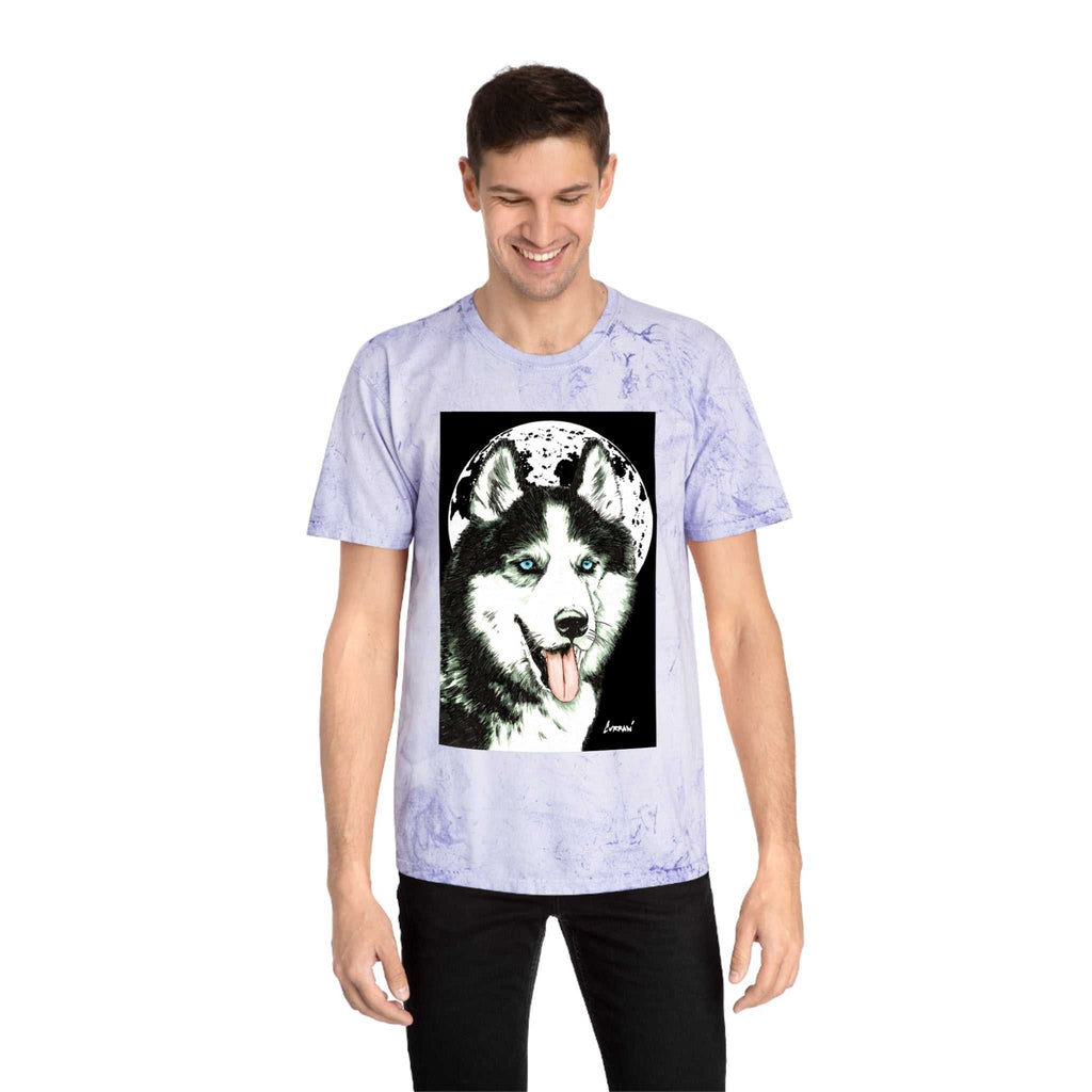 Siberian Husky Moon Graphic Tee for Animal Lovers