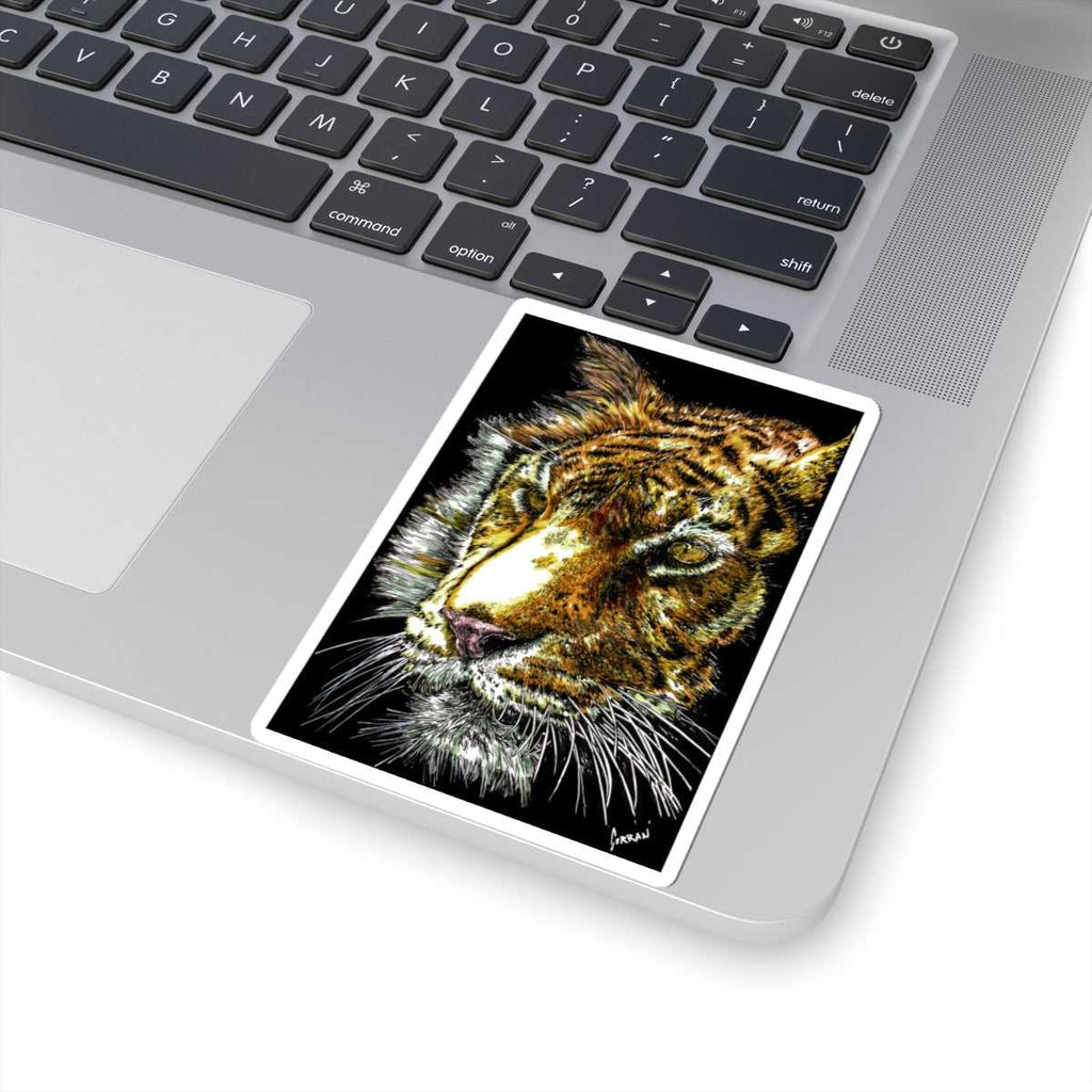 Tiger Kiss-Cut Stickers, Bold Wildlife Art for Nature Lovers