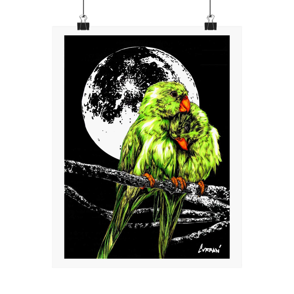 Bring your walls to life with the stunning Vibrant Lovebirds Satin Poster - 300gsm Wall Art. Add a pop of color to your space today!