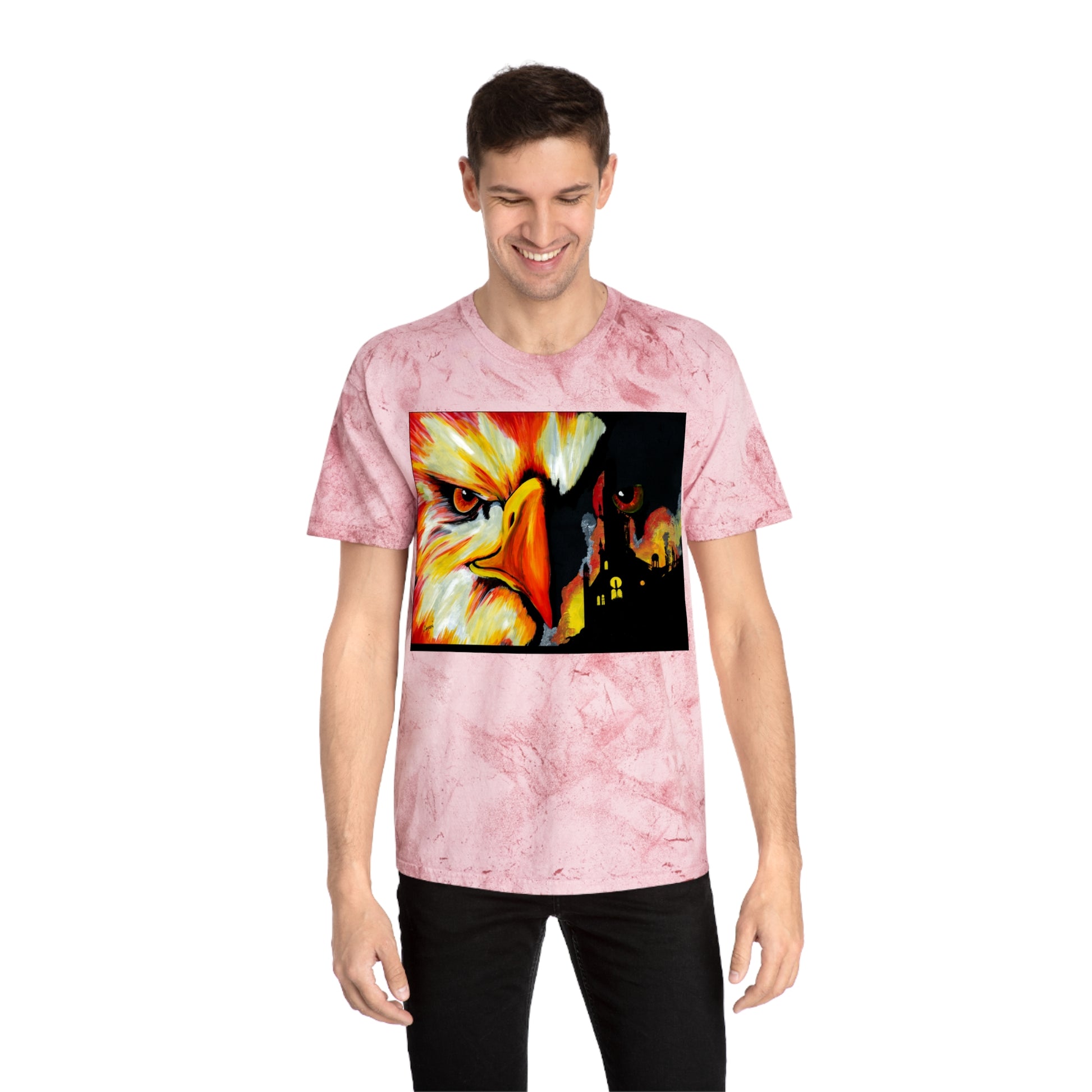 Phoenix Rising Color Blast T Shirt Original Hand Painted Art