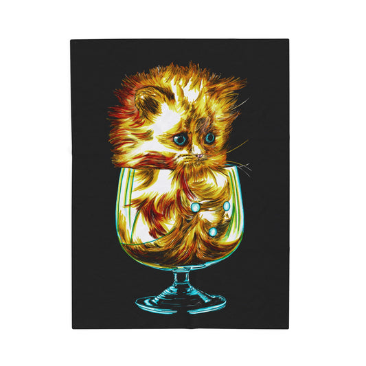 Whimsical Cat Velveteen Plush Blanket Cozy And Fun Decor