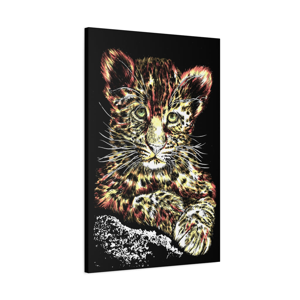 Leopard Cub Wall Art Print of the Original, hand drawn