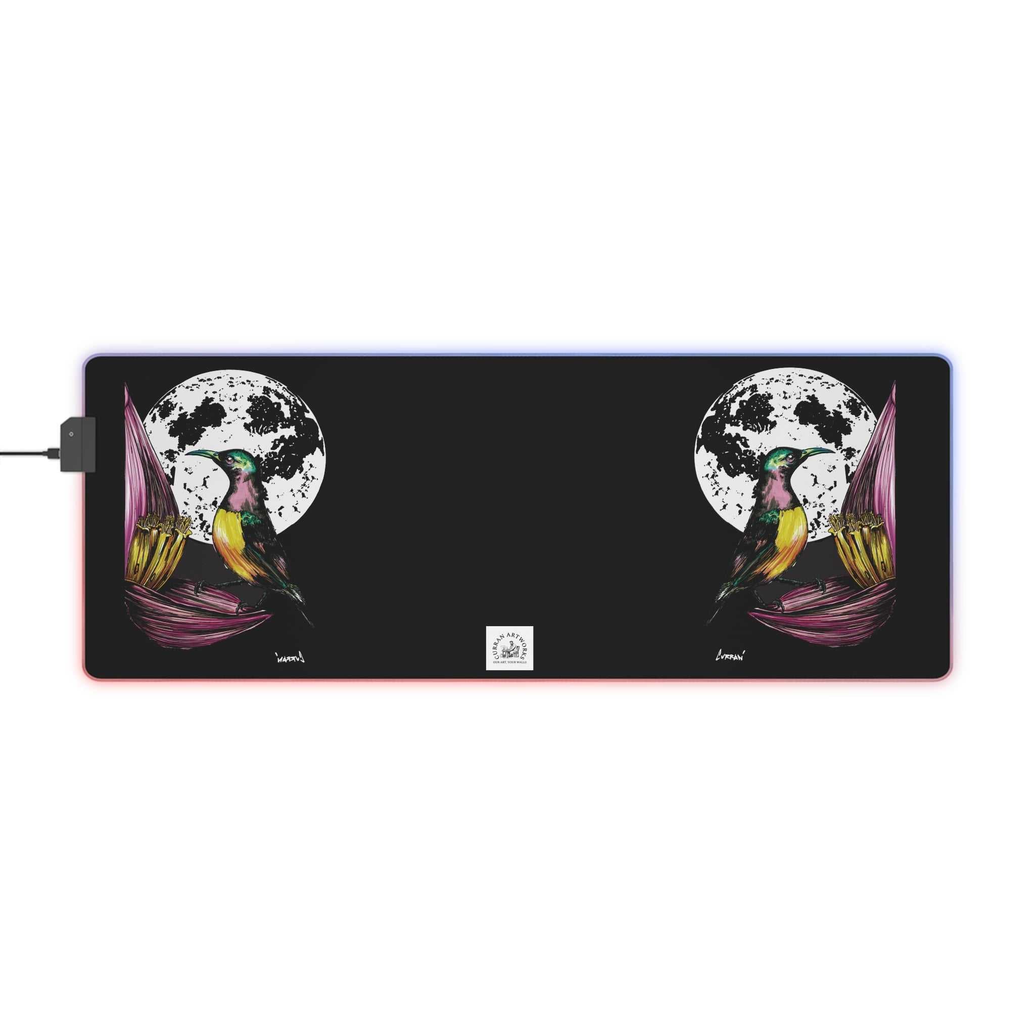 Beautiful Hummingbird Design LED Gaming Mouse Pad!