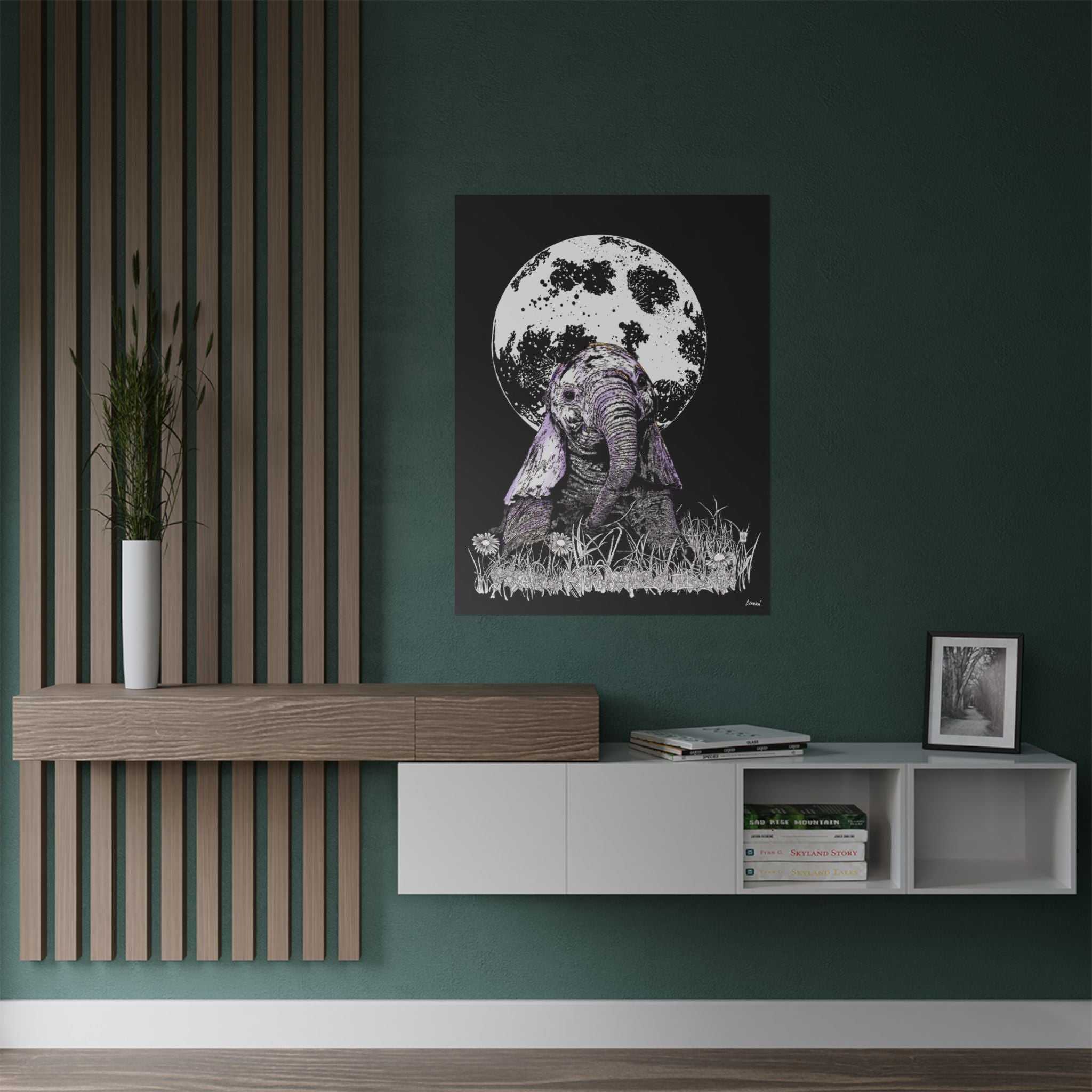 Baby Elephant Satin Poster | Art Print for Nursery Decor
