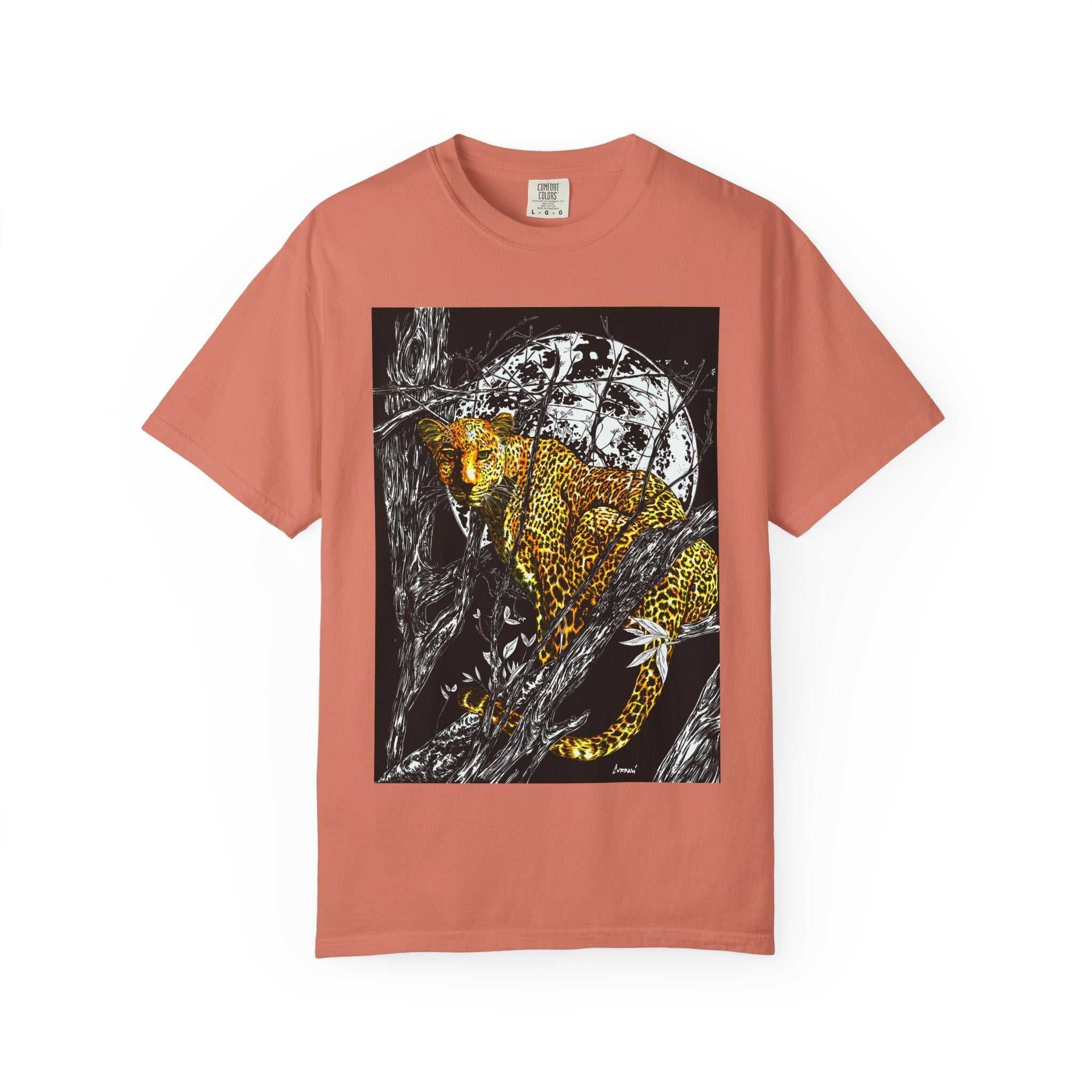 Leopard Unisex Garment-Dyed T-Shirt - Wild Animal Art Tee