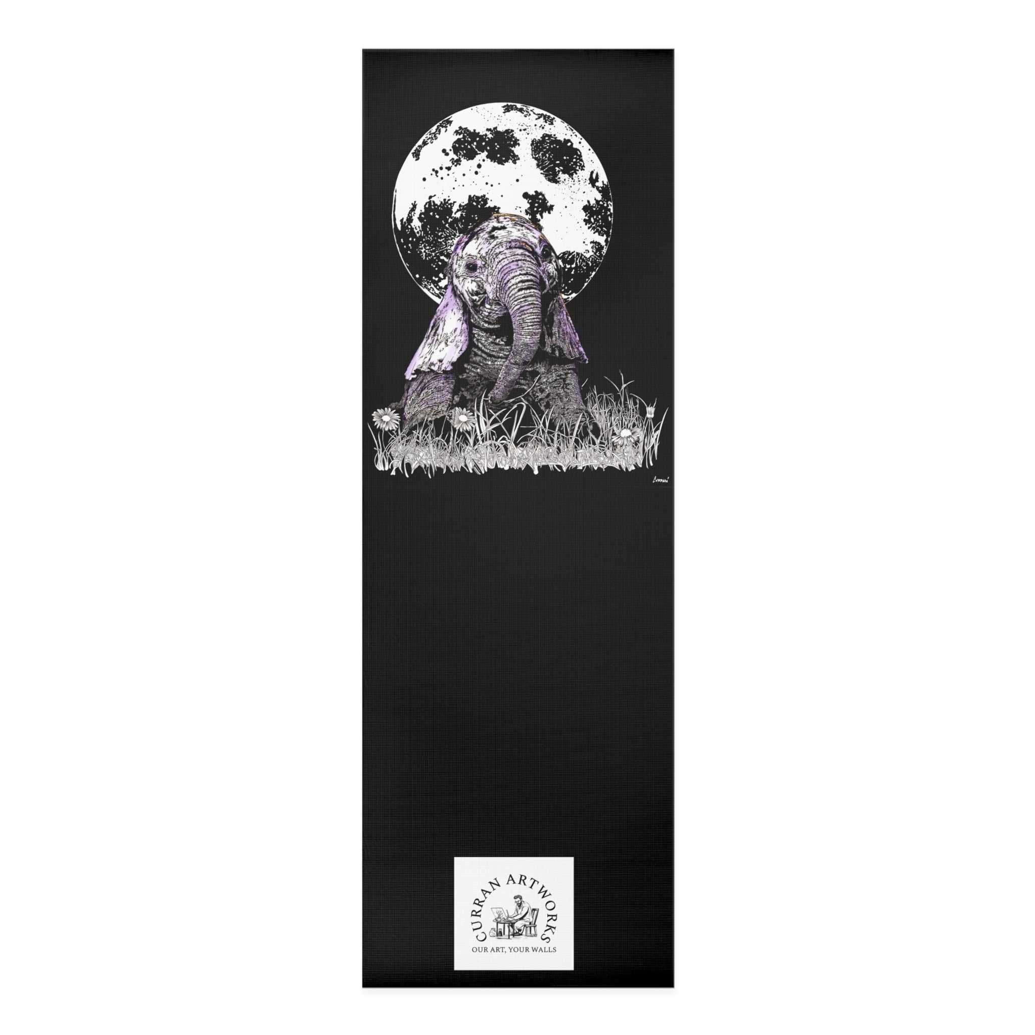 Baby Elephant Yoga Mat - Hand Drawn Baby Elephant Wall Art
