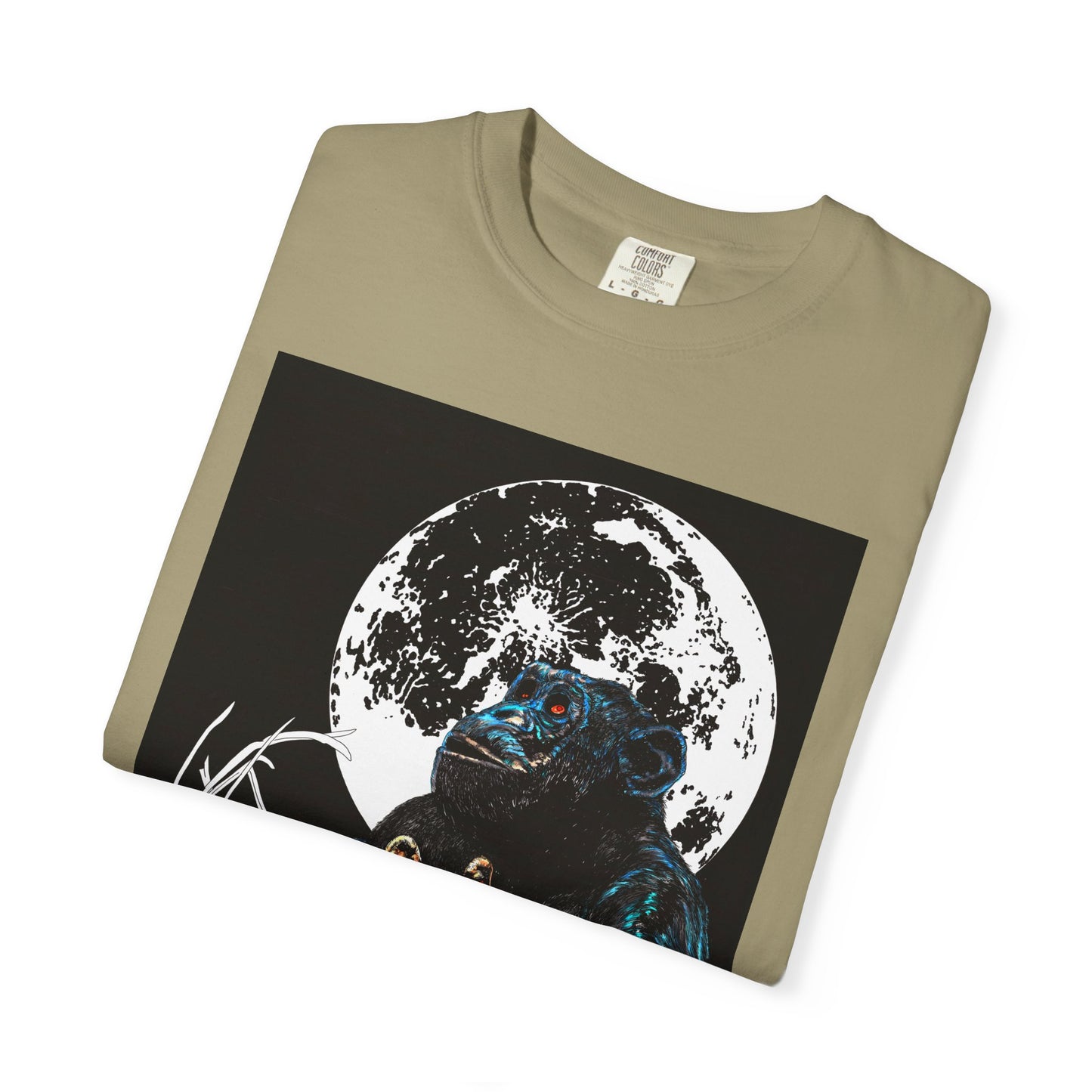 Moonlit Gorilla and Child Unisex Garment-Dyed T-Shirt