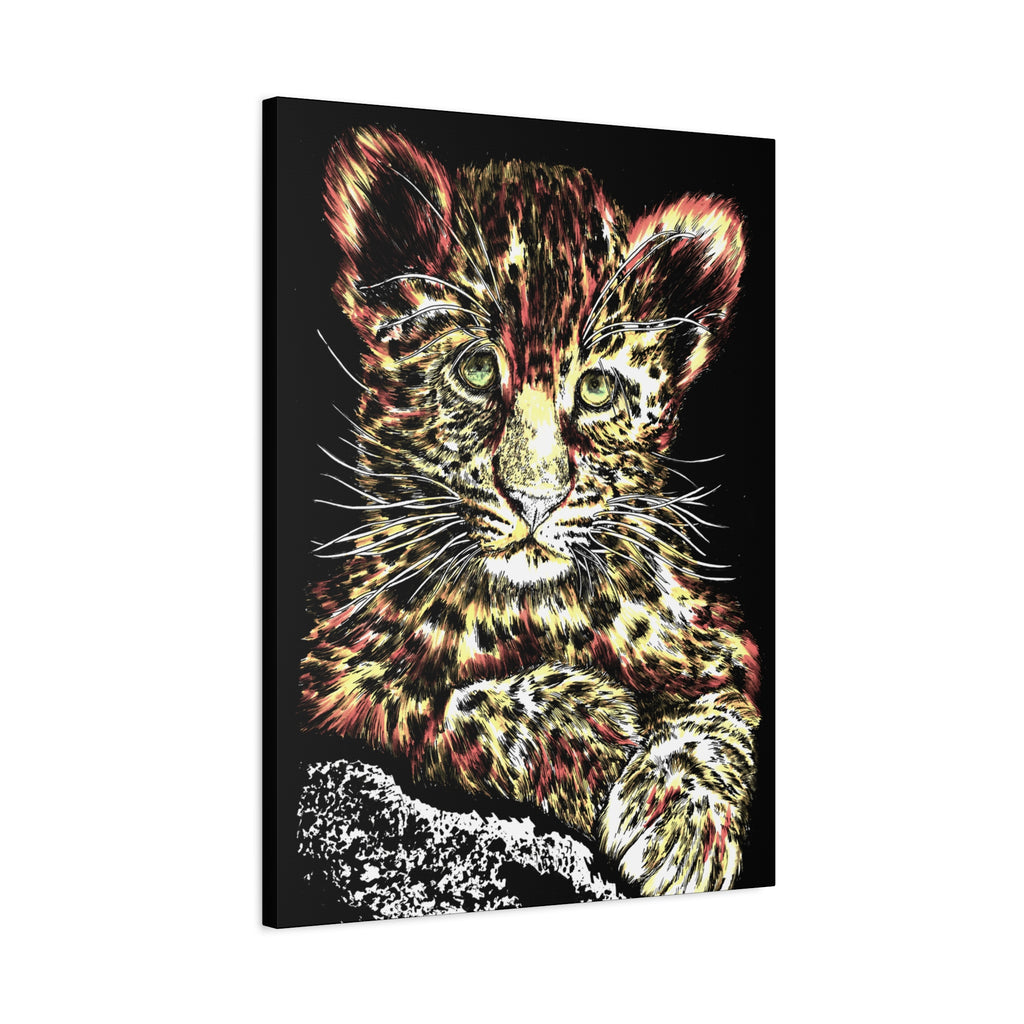 Leopard Cub Wall Art Print of the Original, hand drawn