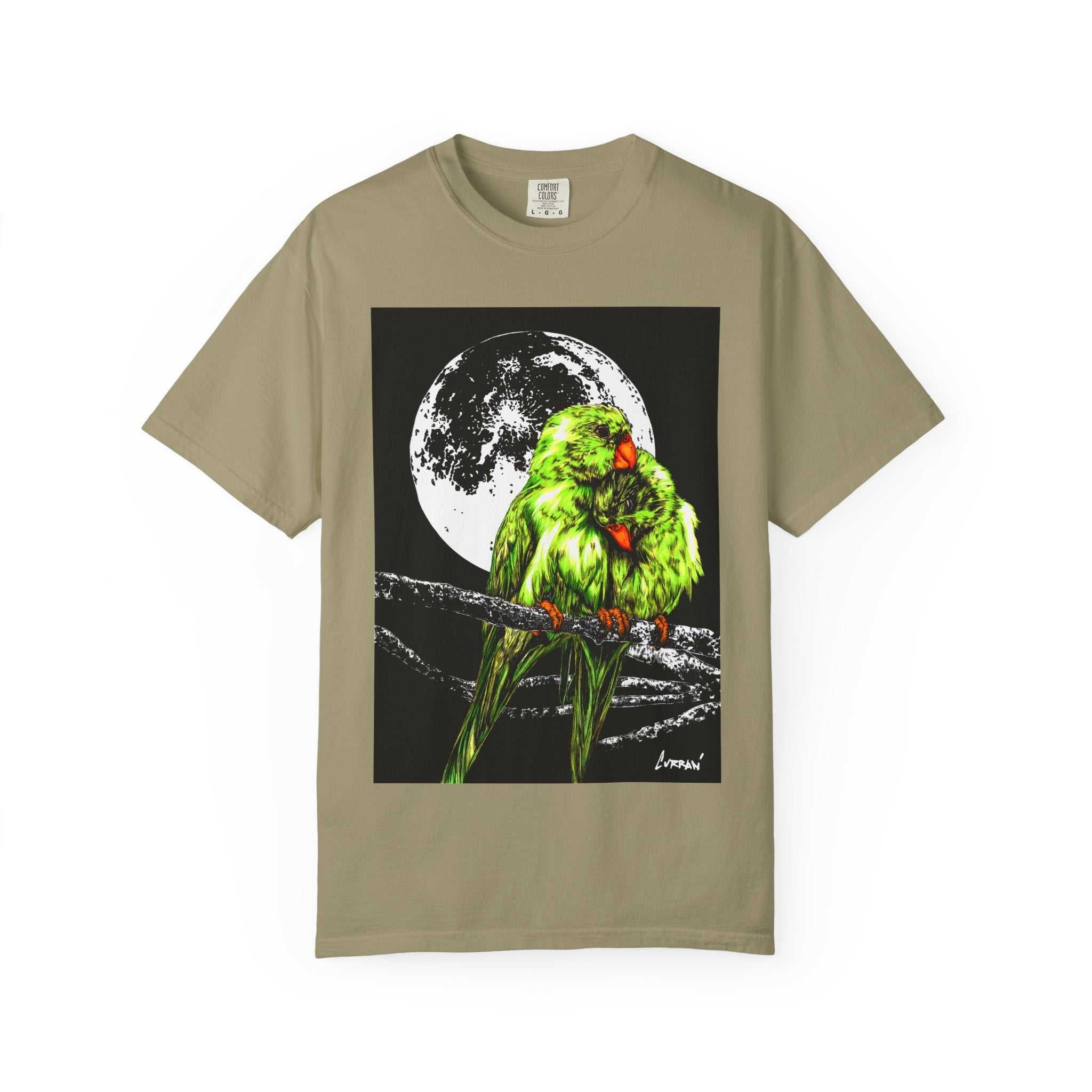 Parrots in the Moonlight Unisex T-shirt.
