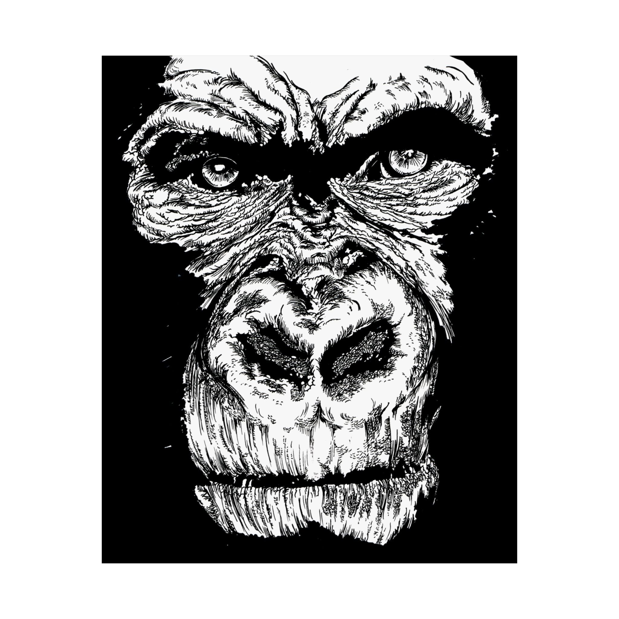 Gorilla Art Satin Poster | Eye-Catching Wildlife Decor