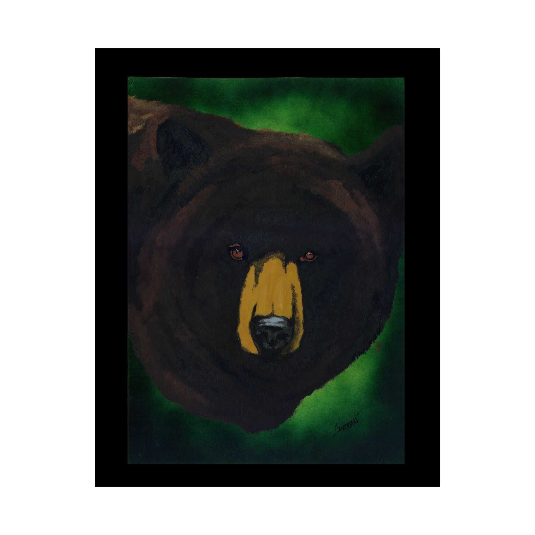Brown Bear Nature-Inspired Satin Art Print for Animal Lovers