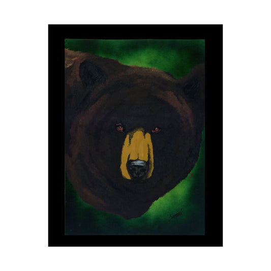 Brown Bear Nature-Inspired Satin Art Print for Animal Lovers