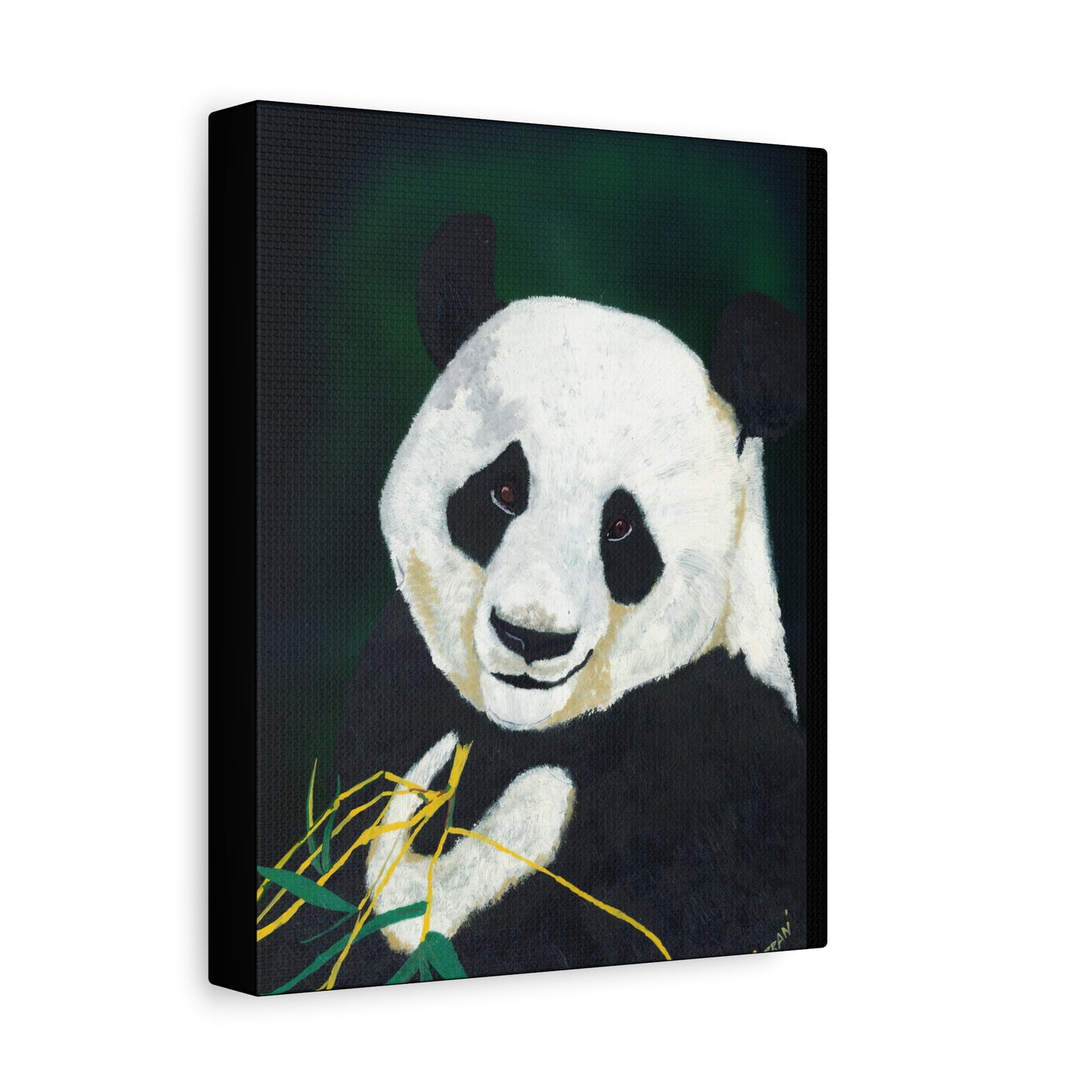 Panda Wall Art, Panda Print, Wildlife Art, Hand-Painted Panda, Nature Wall Decor, Bamboo Forest Art, Animal Lover Gift, Zen Decor. Printed on Matte Canvas, Stretched, 1.25"