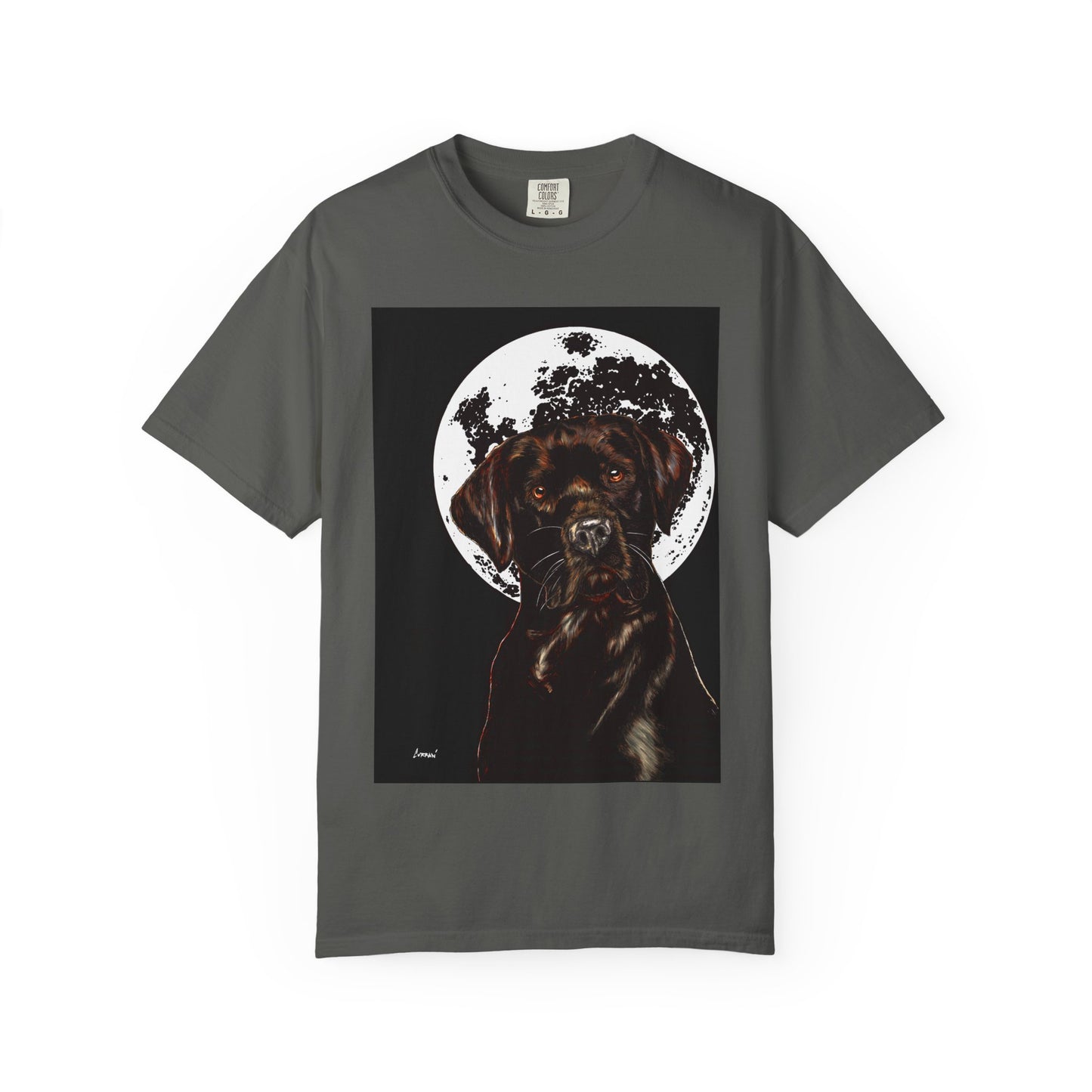 Moonlit Chocolate Lab Unisex Garment-Dyed T-Shirt