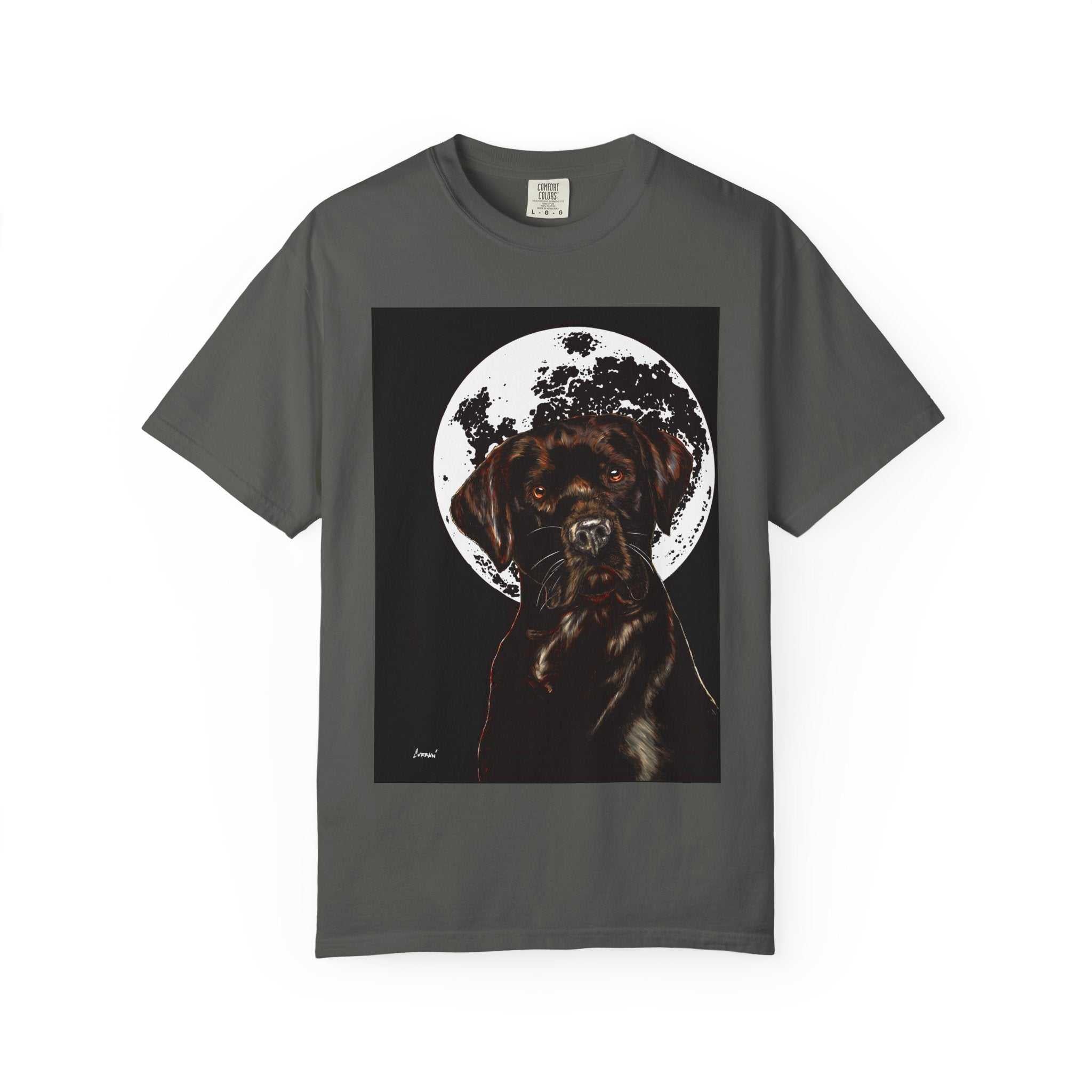 Moonlit Chocolate Lab Unisex Garment-Dyed T-Shirt