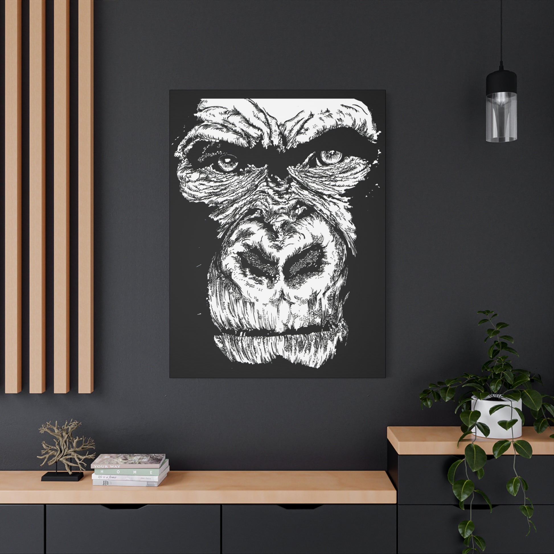 Gorilla Wall Art, Gorilla Print, Hand-Drawn Gorilla