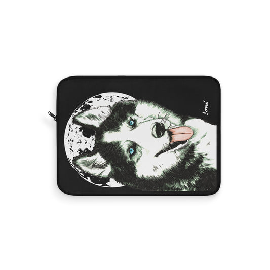 Siberian Husky Dog Laptop Sleeve - Moonlit Design
