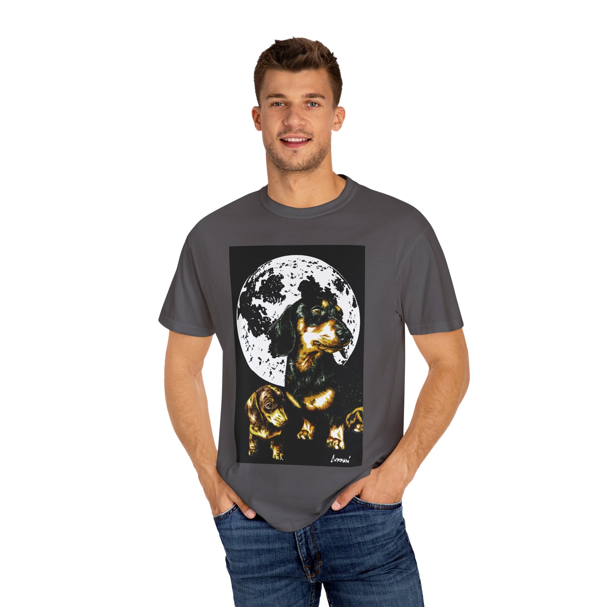 Dachshund Puppies Full Moon Dog Lovers T-Shirt
