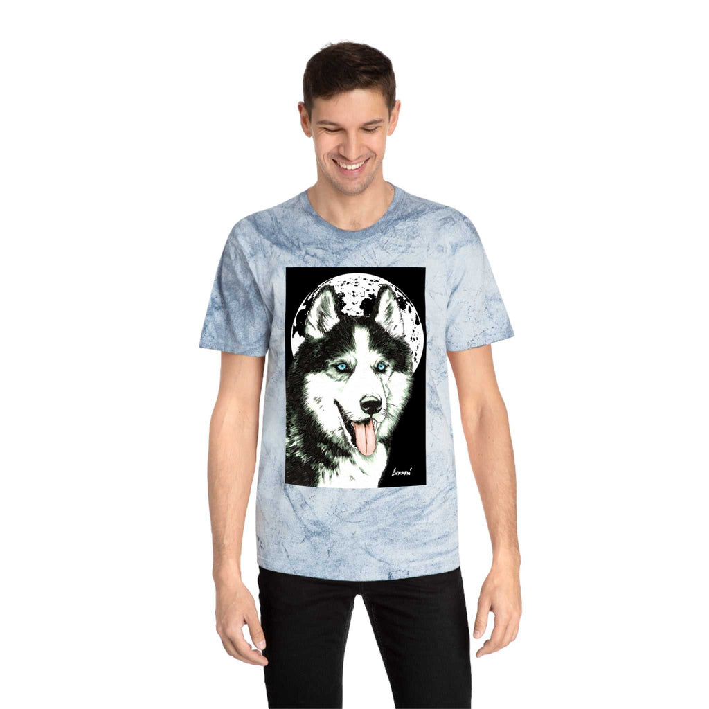 Siberian Husky Moon Graphic Tee for Animal Lovers
